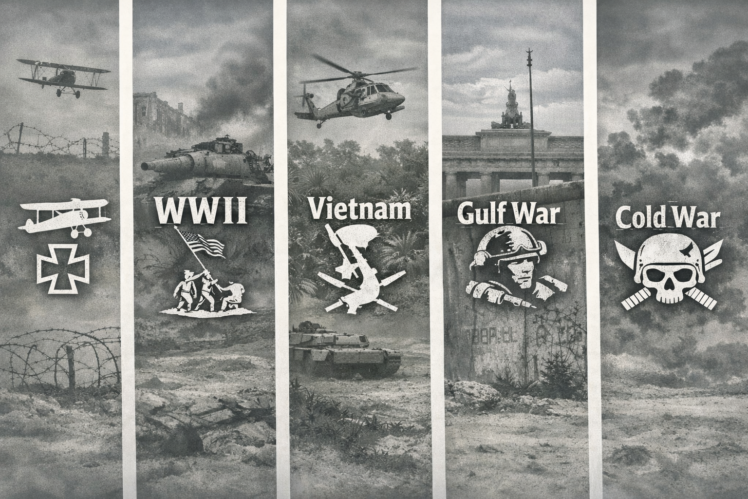 Historical Conflict Patches | WWI, WWII, Vietnam, Gulf War, GWOT +
