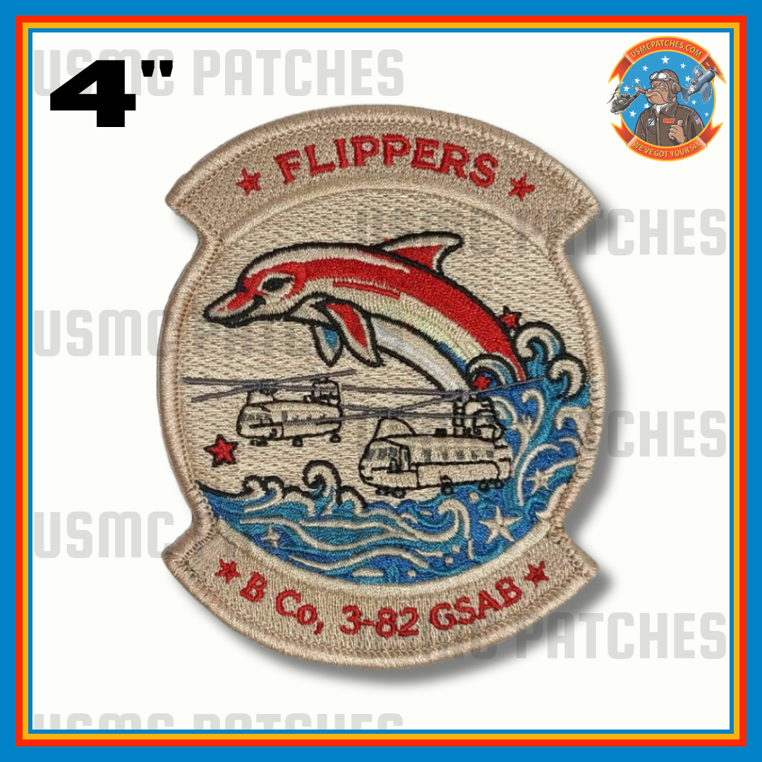Official US Army B Co 3-82 GSAB Flippers Traditional Patch