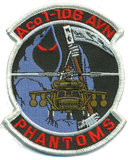 Official US Army A Co 1-106 AVN Phantoms Patches