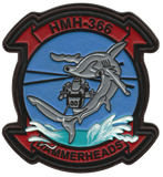 Officially Licensed HMH-366 Hammerheads Hand Painted Leather Patch