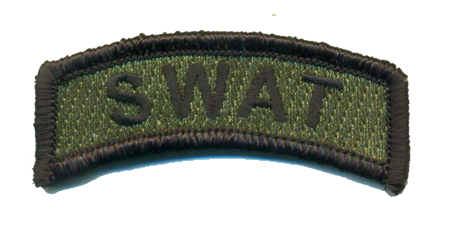 S.W.A.T. Patch om op te strijken, strijkplaatje, strijkpatches, applicatie, SWAT politiepatch, afmeting 12 x 3 cm