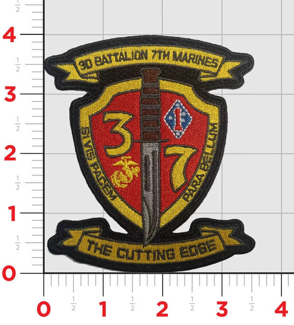 Officially Licensed USMC 3rd Battalion 7th Marines The Cutting Edge Patch