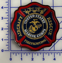 Officially Licensed USMC Aircraft Rescue and Firefighting Leather Patch