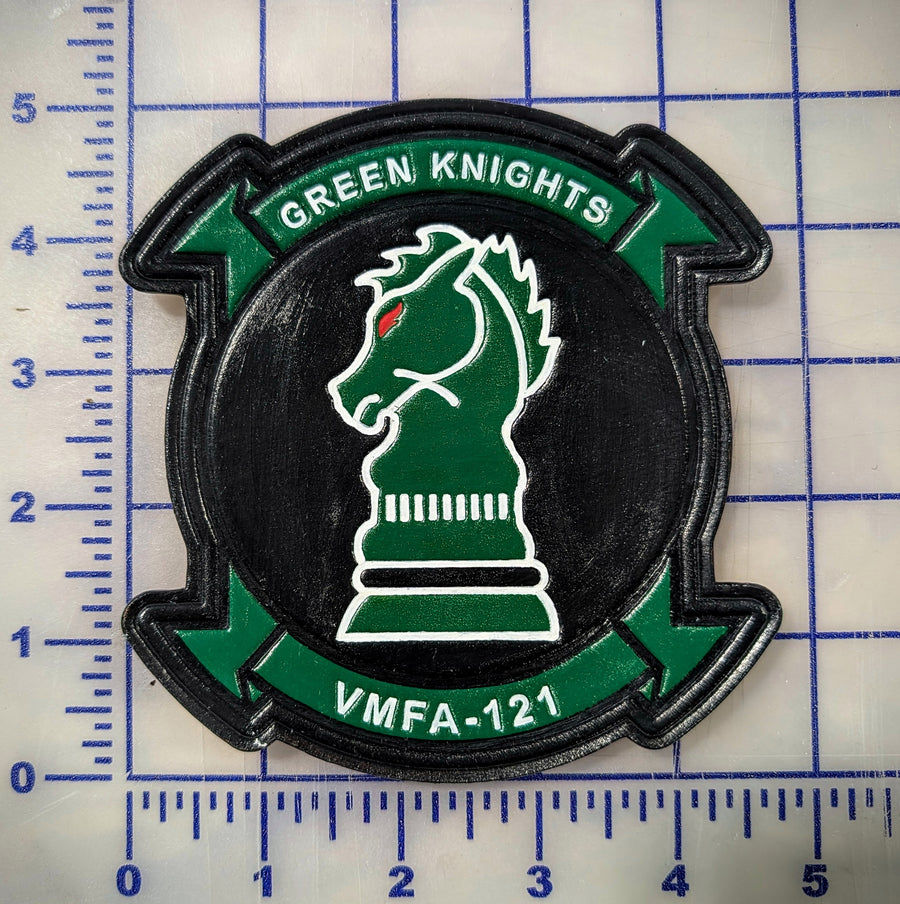 Officially Licensed USMC VMFA-121 Green Knights Leather Patches