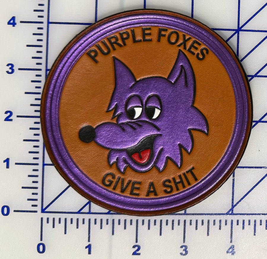 Officially Licensed USMC HMM/VMM-364 Purple Foxes Leather Patch