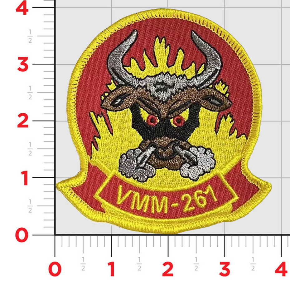 Officially Licensed USMC VMM-261 Raging Bulls Patch