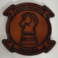 Officially Licensed USMC VMFA-121 Green Knights Leather Patches