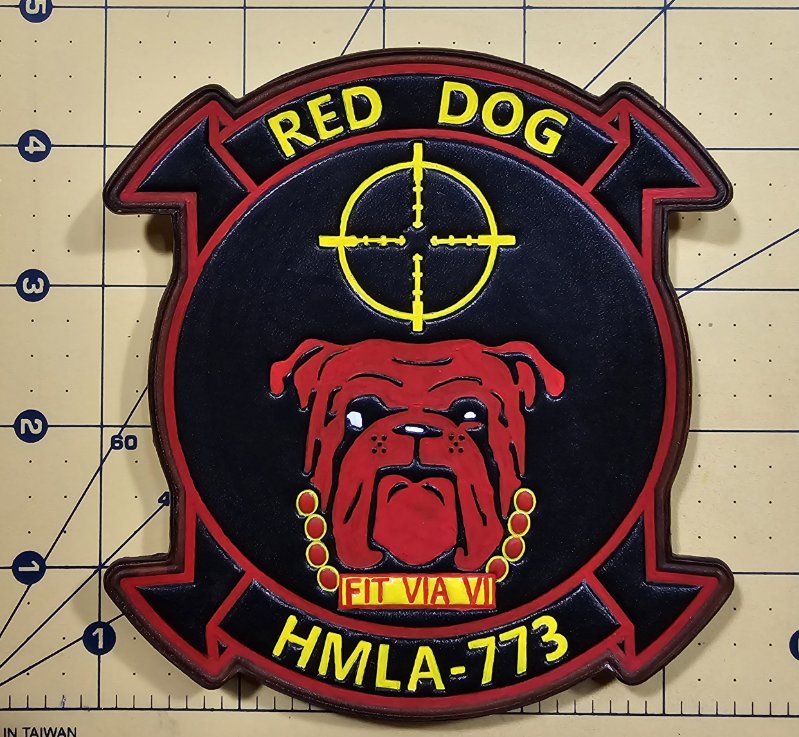 Officially Licensed USMC HMLA-773 Red Dogs Leather patch