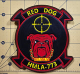 Officially Licensed USMC HMLA-773 Red Dogs Leather patch