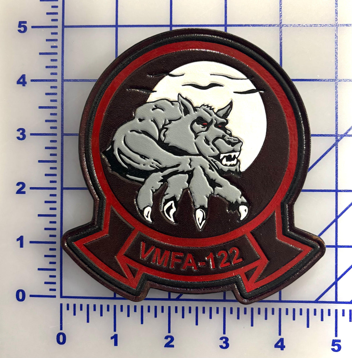 Officially Licensed USMC VMFA-122 Werewolves Leather Squadron Patch