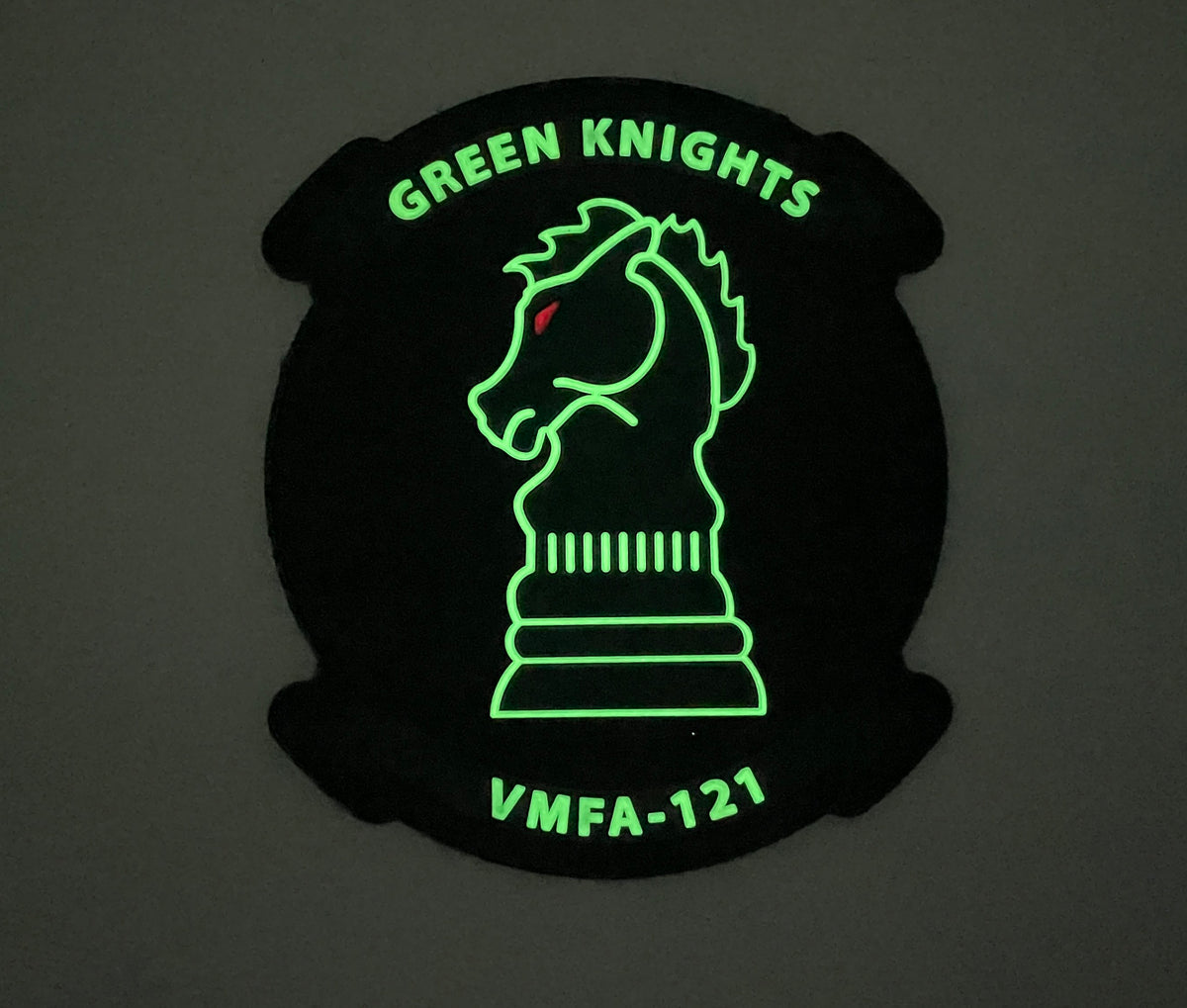 Officially Licensed USMC VMFA-121 Green Knights Squadron PVC GITD Patch