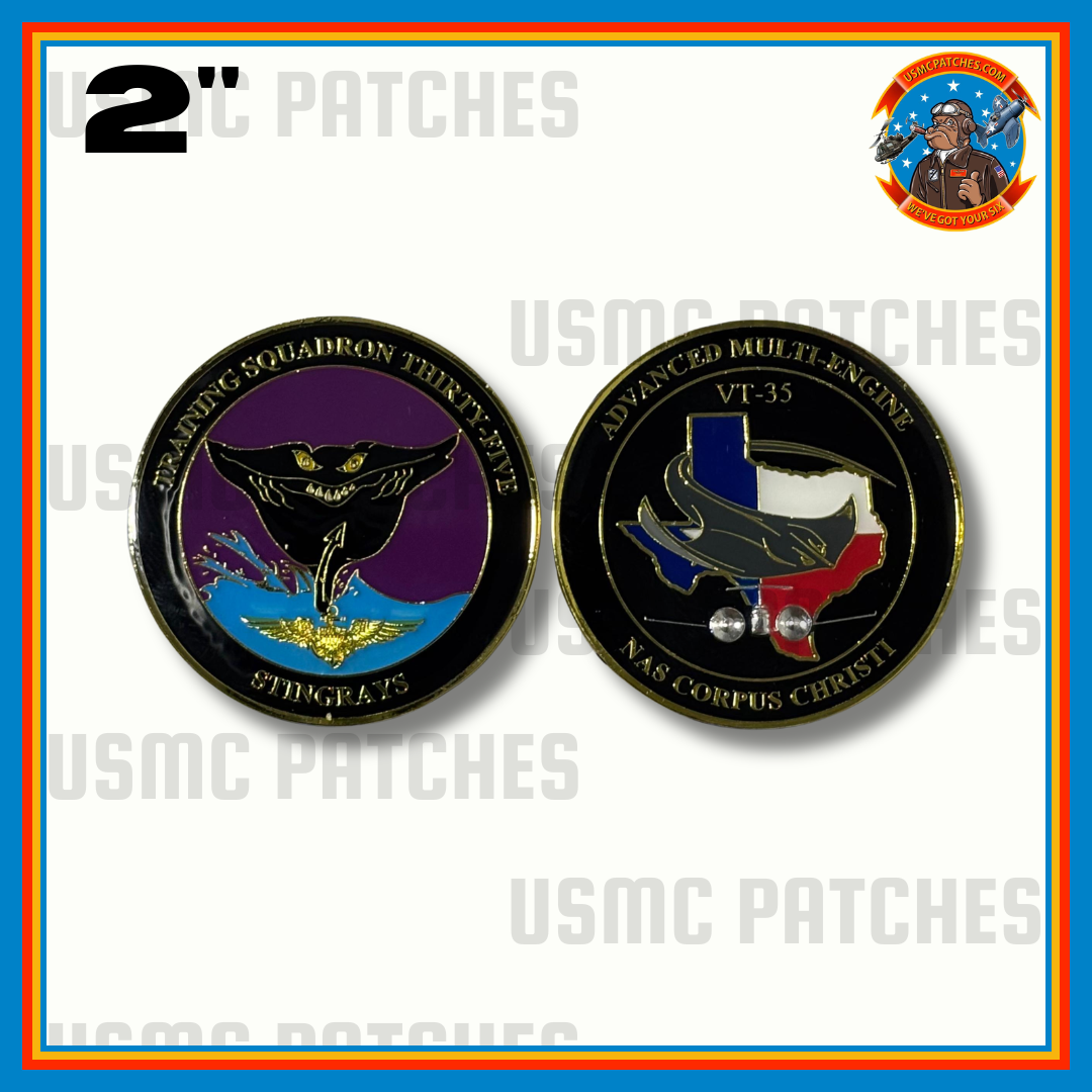 Officially Licensed US Navy VT-35 Stingrays Squadron Coin with T-54 Marlin