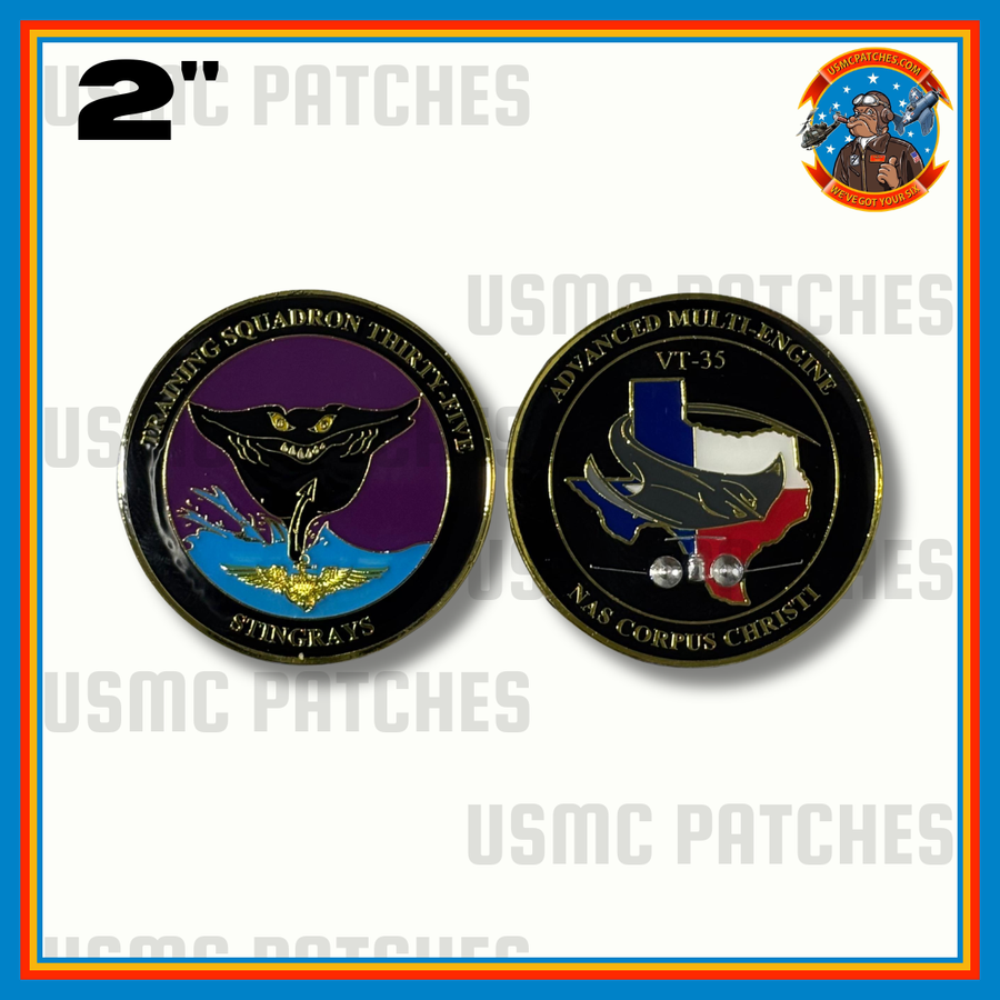 Officially Licensed US Navy VT-35 Stingrays Squadron Coin with T-54 Marlin
