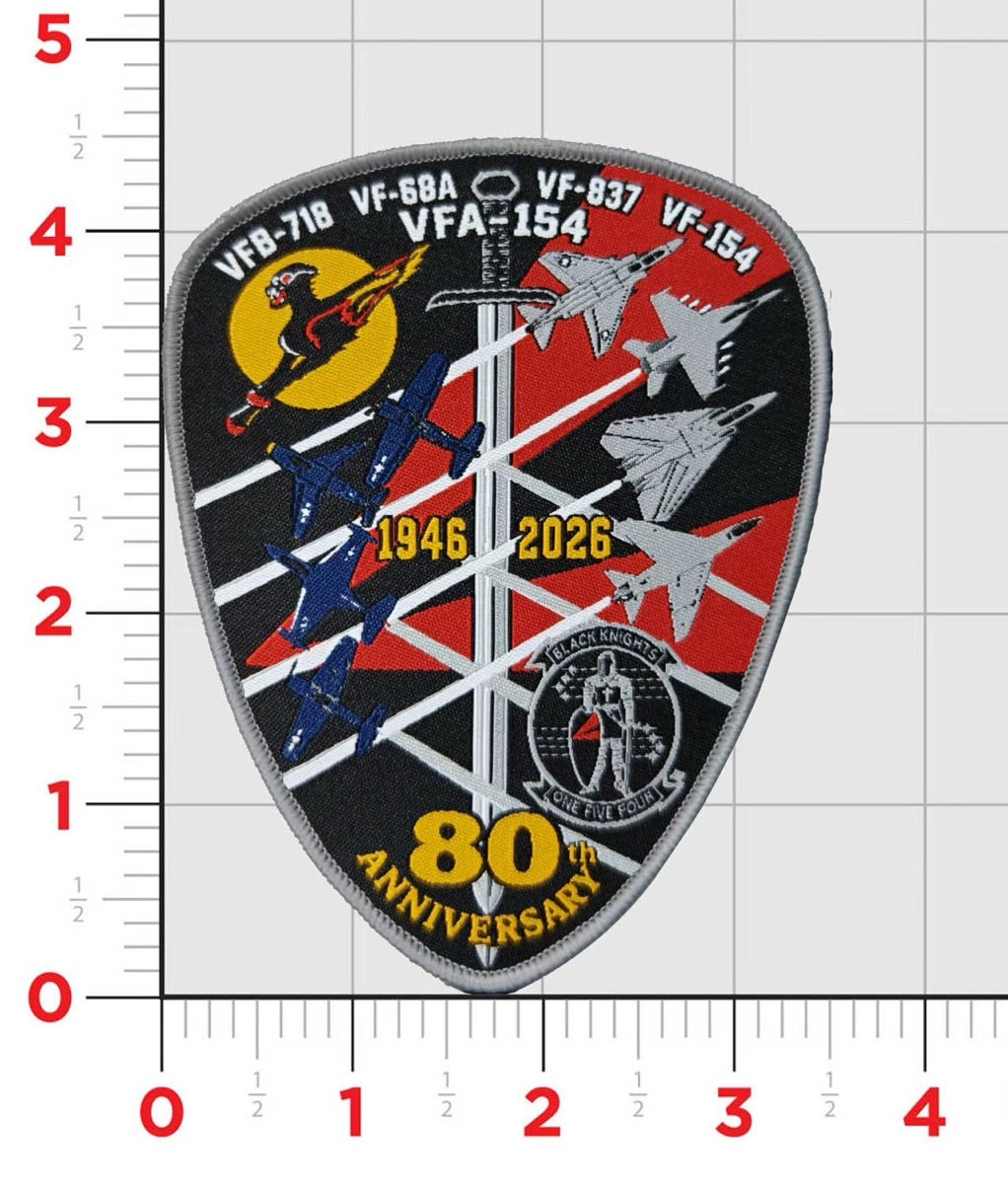 Official VFA-154 Black Knights 80th Anniversary Patch
