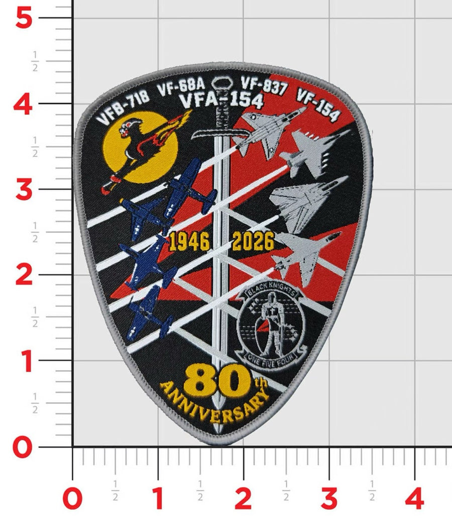 Official VFA-154 Black Knights 80th Anniversary Patch