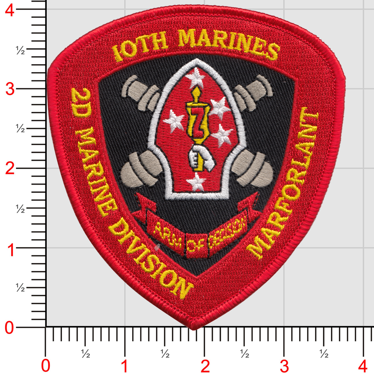 Officially Licensed USMC 10th Marines 2nd MARDIV Patch
