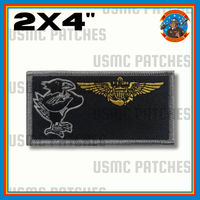 Officially Licensed US Navy VT-2 Doerbirds Squadron Patch and Name Tags (Black and Silver)