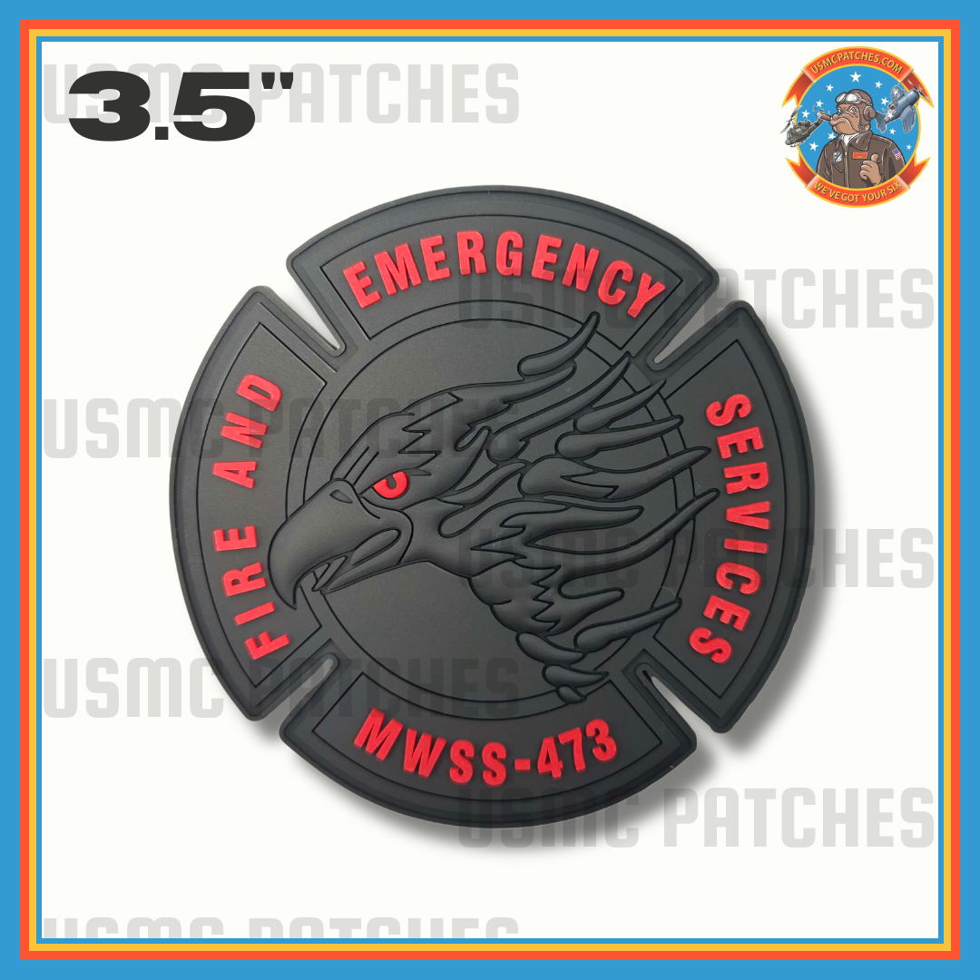 Official MWSS-473 Gargoyles Fire & Rescue Emergency Services Blackout PVC Patch