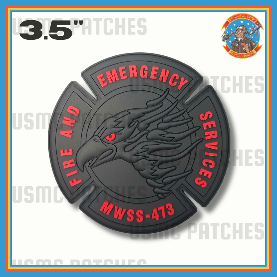 Official MWSS-473 Eagles Fire & Rescue Emergency Services Blackout PVC Patch