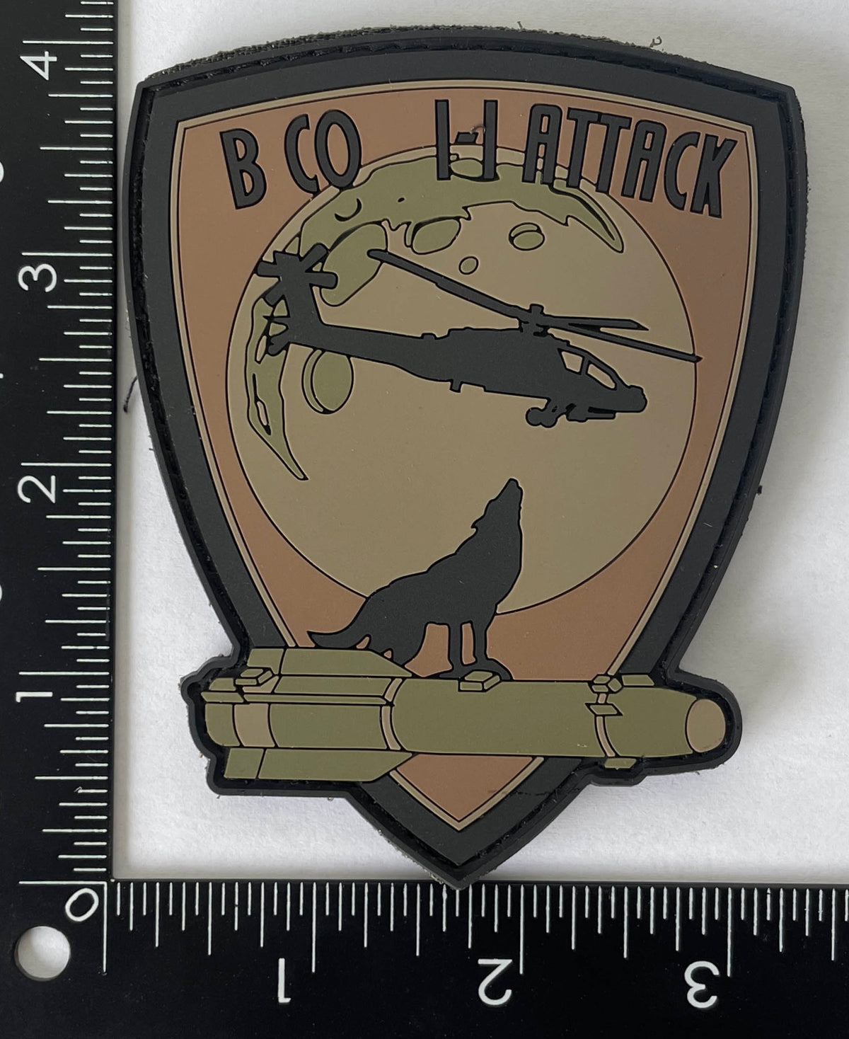 Official US Army Bravo Company 1-1 Wolfpack Attack PVC Patch