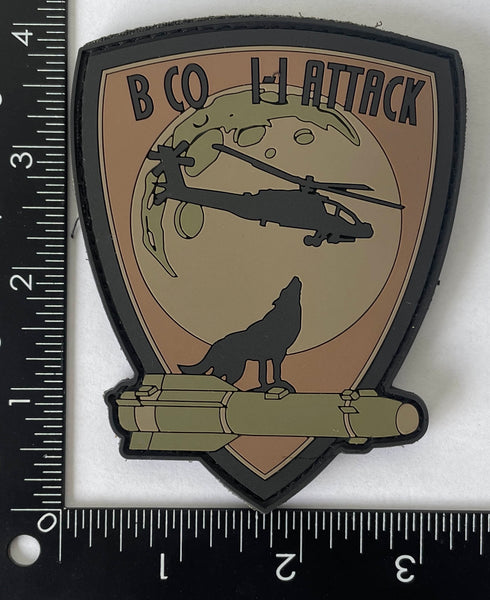 Official US Army Bravo Company 1-1 Wolfpack Attack PVC Patch