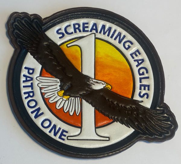 Officially Licensed US Navy VP-1 Screaming Eagles Leather Patches