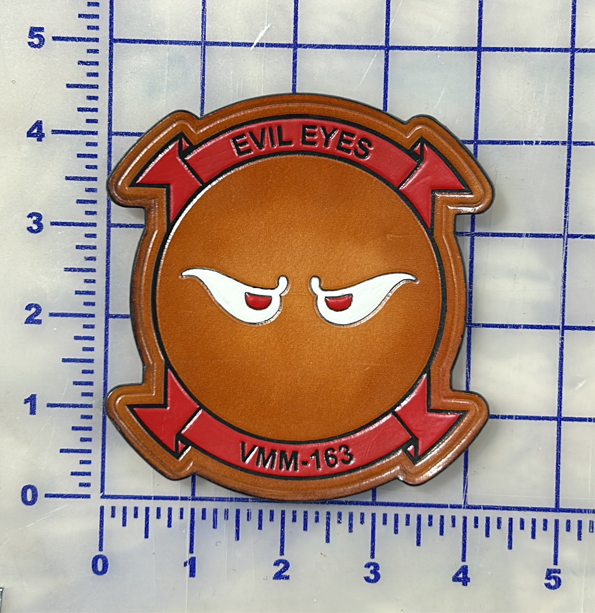 Officially Licensed USMC VMM-163 Evil Eyes Leather Patches