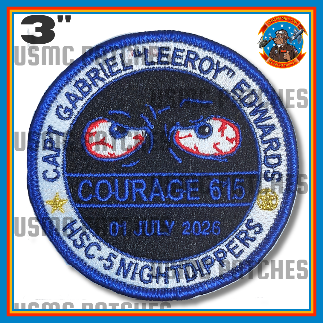 Official HSC-5 Nightdippers Capt Gabriel Edwards Memorial Patch and Sticker