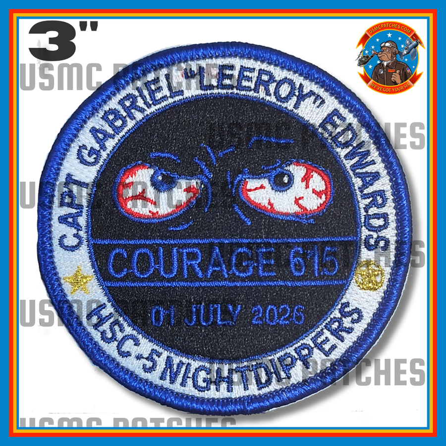 Official HSC-5 Nightdippers Capt Gabriel Edwards Memorial Patch and Sticker