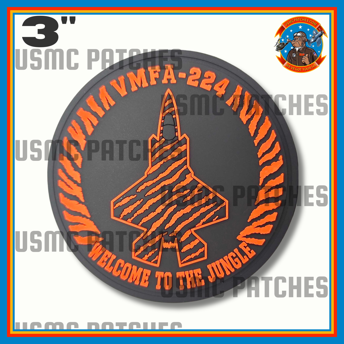 Officially Licensed USMC VMFA-224 Bengals PVC Glow Patches