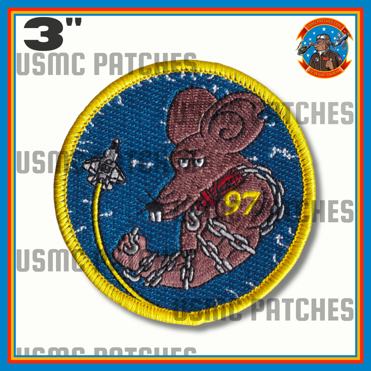 Official VFA-97 Warhawks Line Rats Shoulder Patch