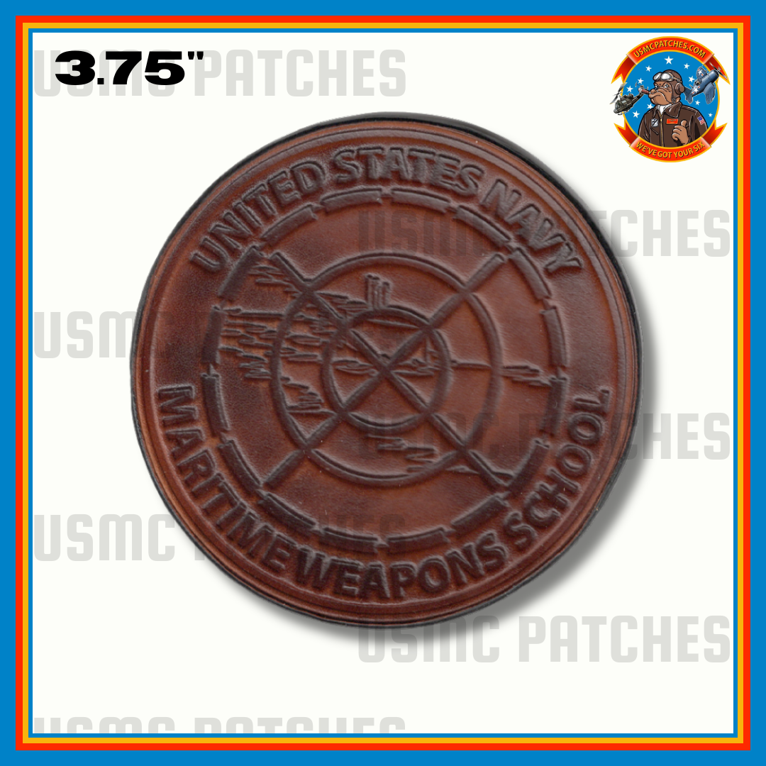 Officially Licensed US Navy Maritime Weapons School Leather Patch