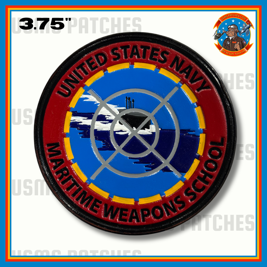 Officially Licensed US Navy Maritime Weapons School Leather Patch