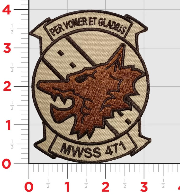 Officially Licensed USMC MWSS-471 Red Wolves Patches – MarinePatches ...