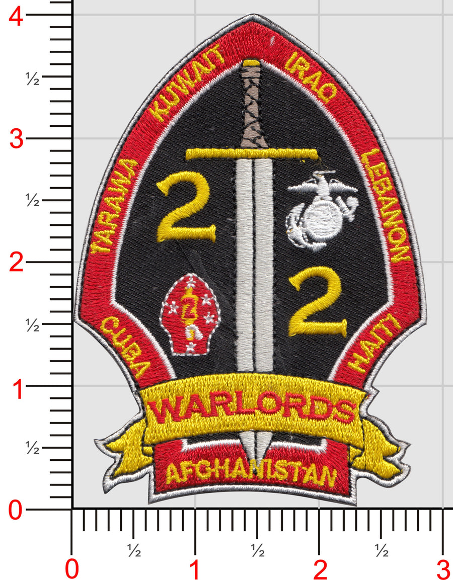 Officially Licensed 2nd Battalion 2nd Marine Regiment Warlords 2023 Patch