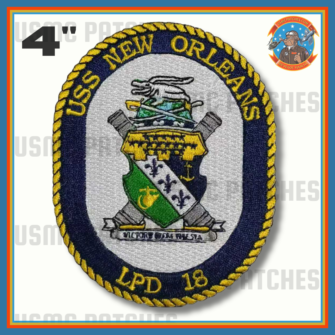 Officially Licensed US Navy USS New Orleans LPD 18 Patches