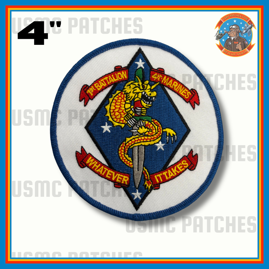 Officially Licensed USMC 1st Bn 4th Marines Patch