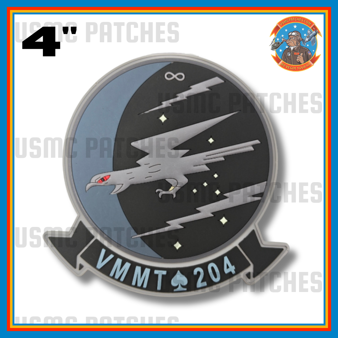 Officially Licensed USMC VMMT-204 Raptors Blackout PVC Patch