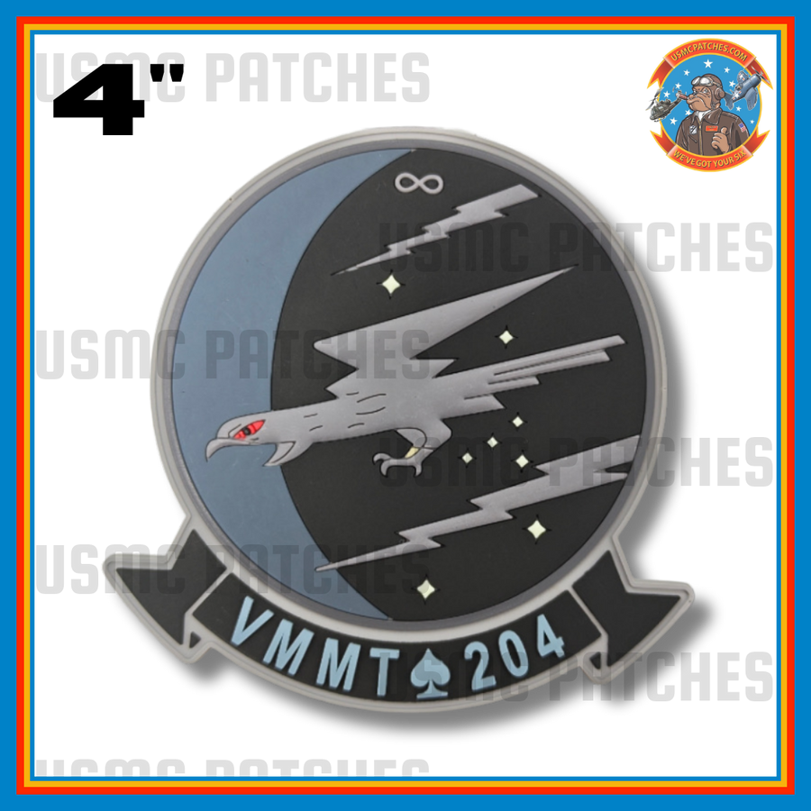 Officially Licensed USMC VMMT-204 Raptors Blackout PVC Patch
