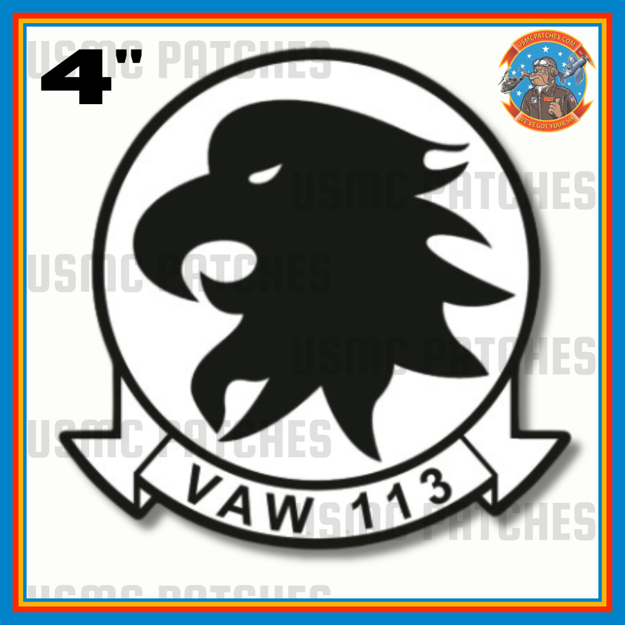 Officially Licensed US Navy VAW-113 Black Eagles Squadron Sticker