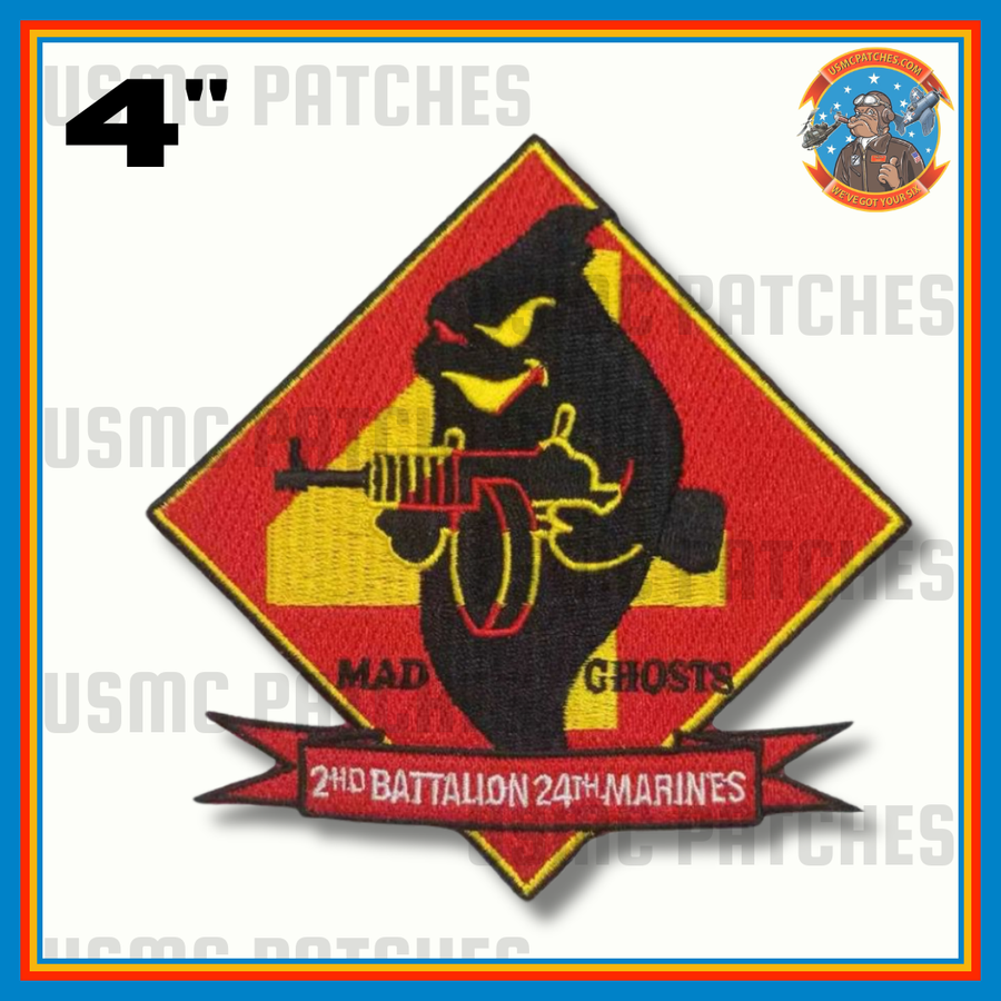 Officially Licensed USMC 2nd Battalion 24th Marines Mad Ghosts Patch
