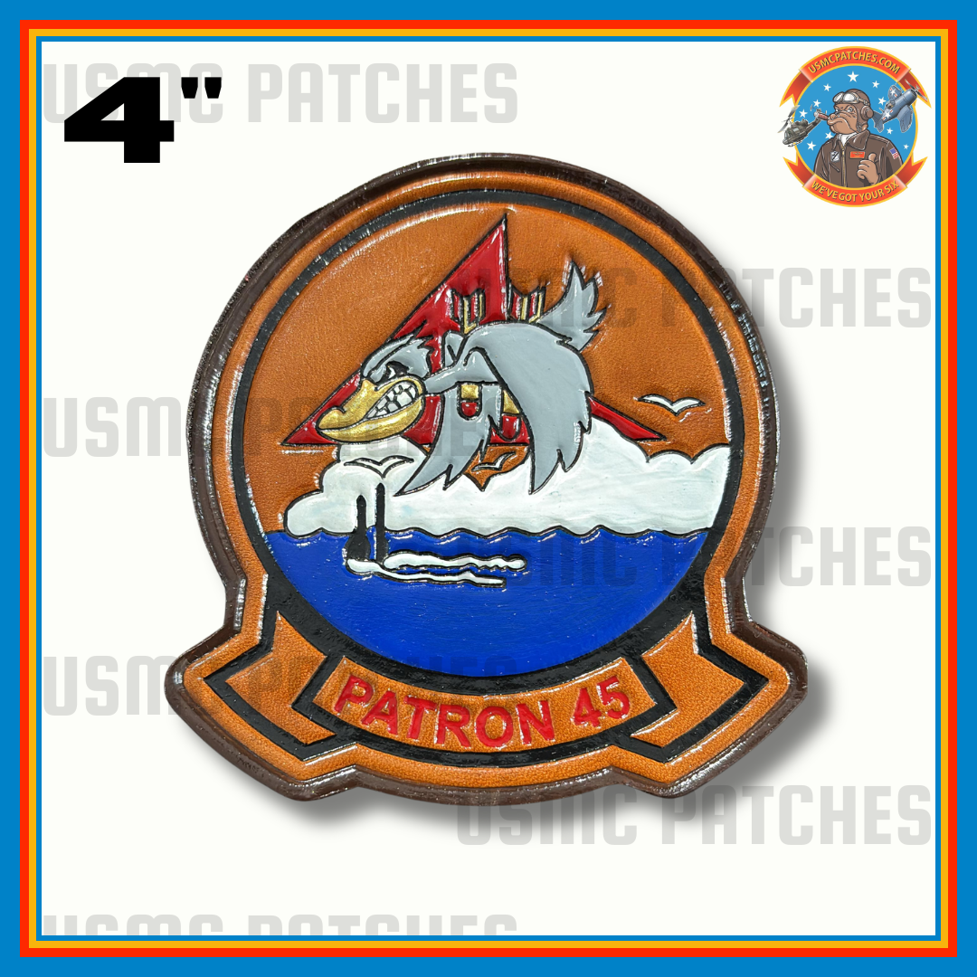 Officially Licensed US Navy VP-45 Pelicans Leather Squadron Patch
