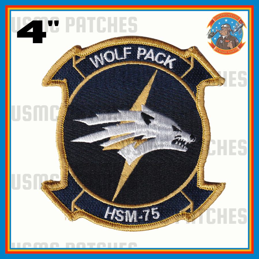 Officially Licensed US Navy HSM-75 Wolfpack Squadron Patch