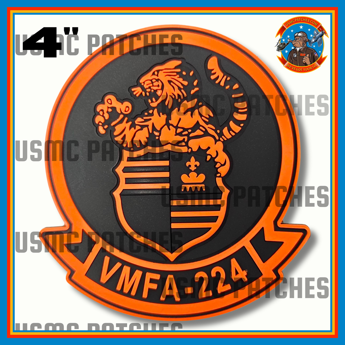 Officially Licensed USMC VMFA-224 Bengals PVC Glow Patches
