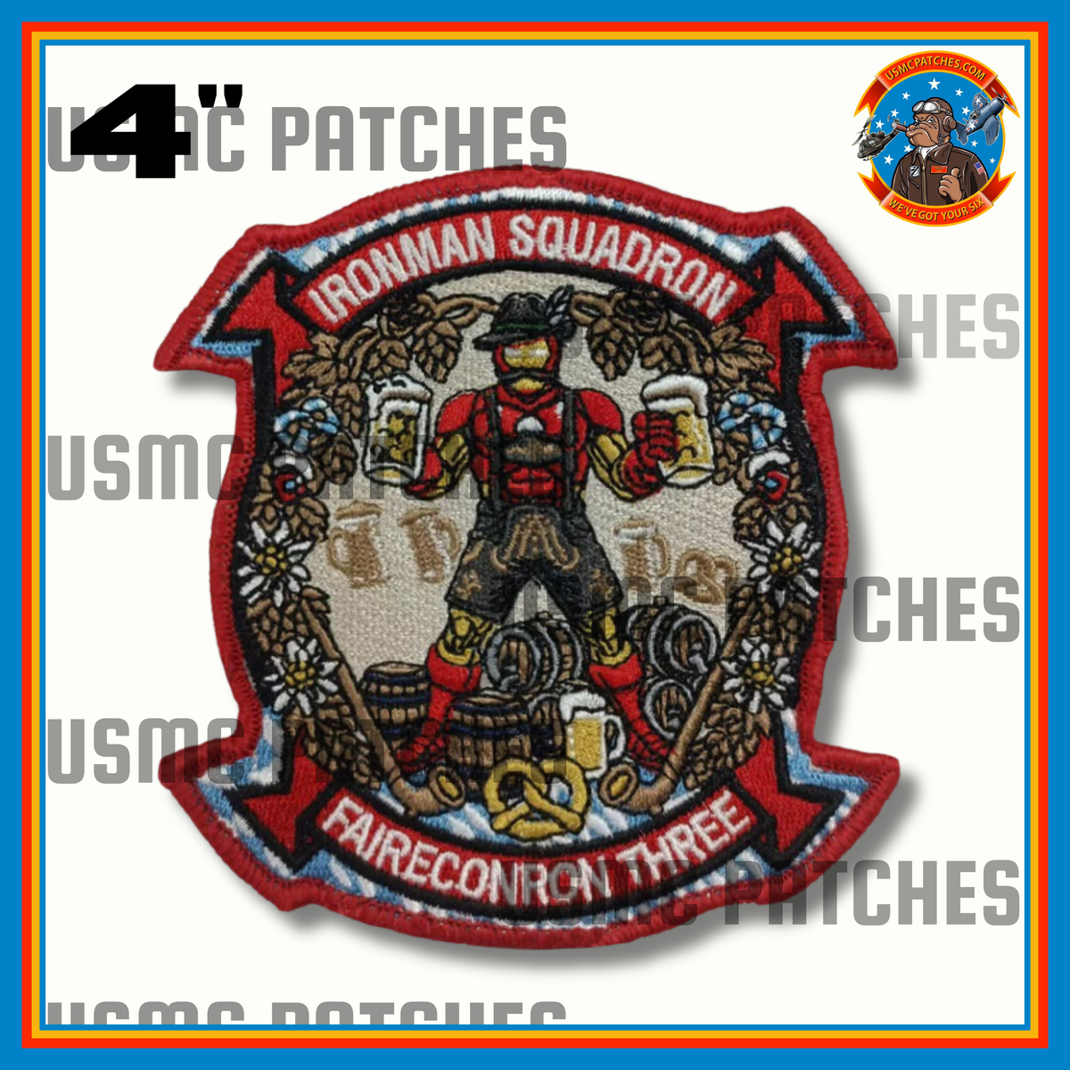Official VQ-3 Ironmen Oktoberfest Chest Patch & Name Tags