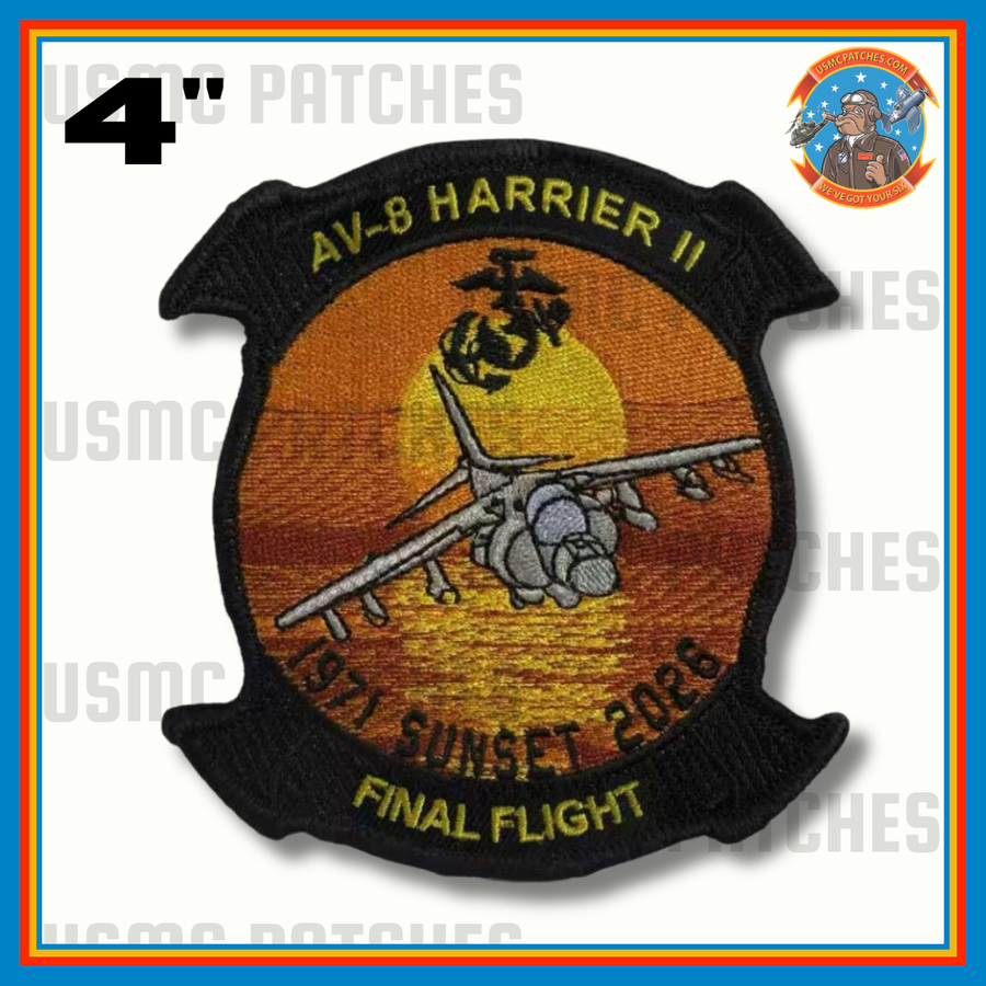 Officially Licensed USMC AV-8 Harrier II Sunset Patch
