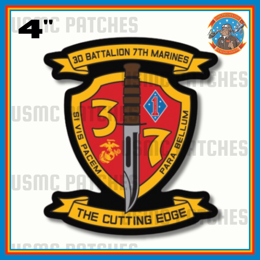 Officially Licensed USMC 3rd Battalion 7th Marines Cutting Edge Sticker