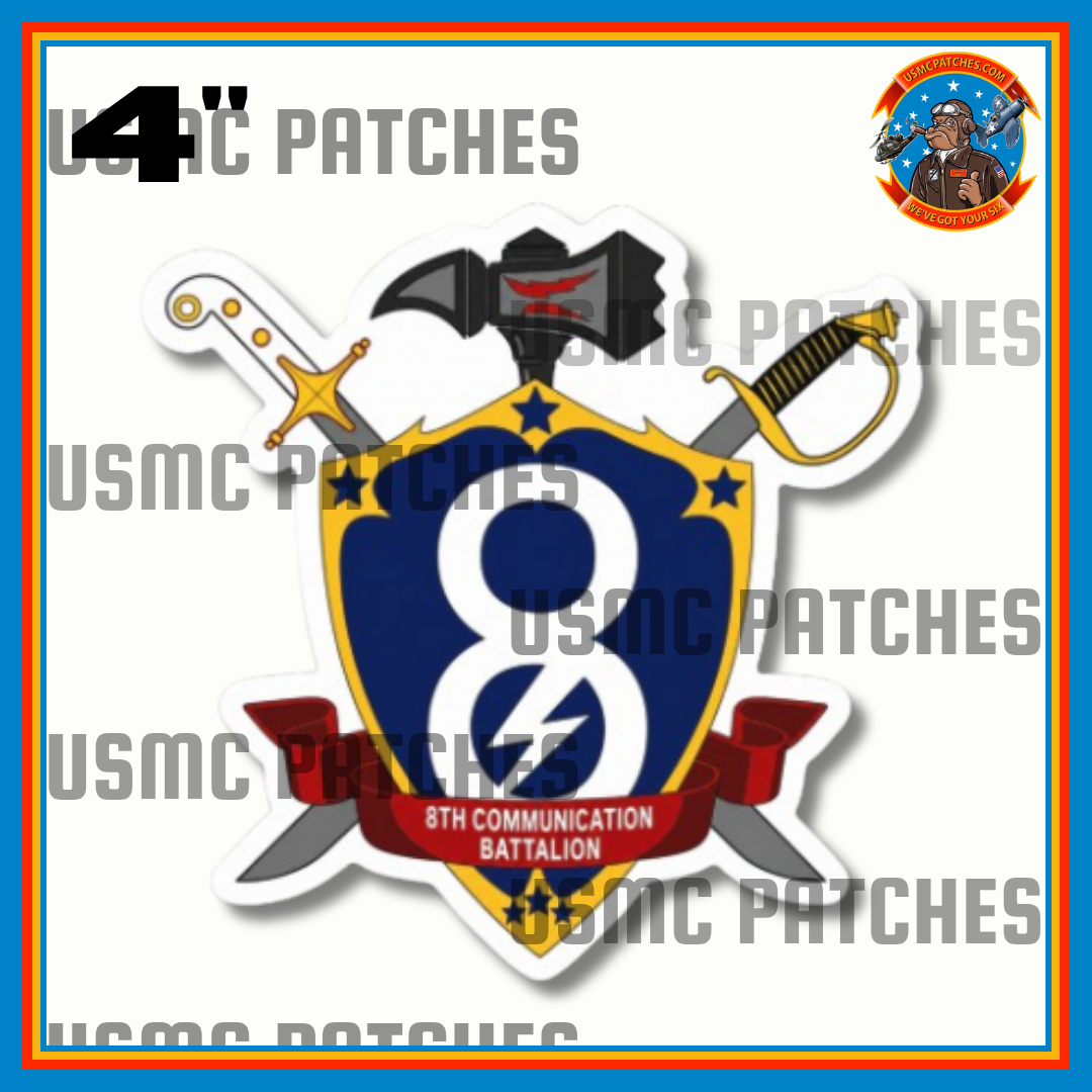 Officially Licensed USMC 8th Communication Battalion Sticker