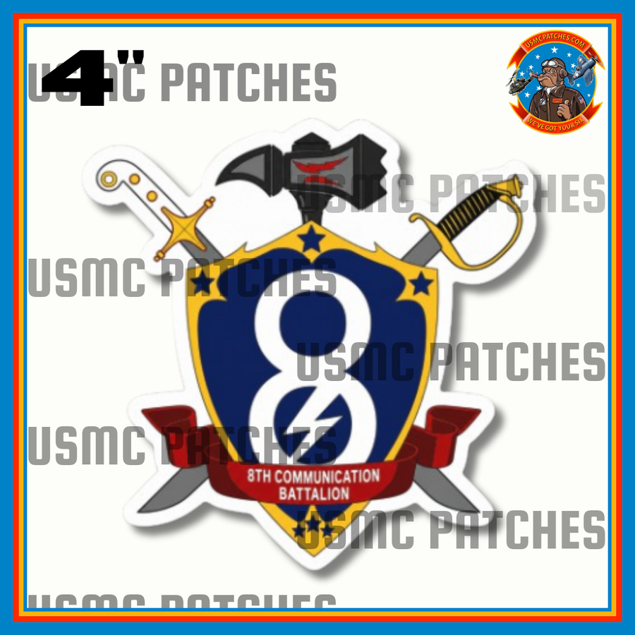 Officially Licensed USMC 8th Communication Battalion Sticker