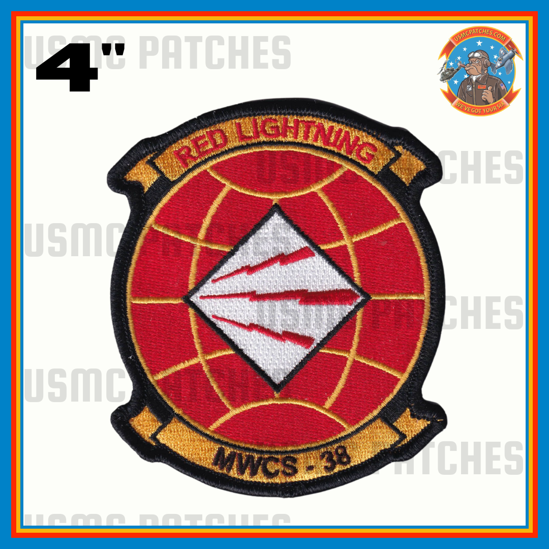 Officially Licensed USMC Marine Wing Communications Squadron MWCS-38 Red Lightning Patch